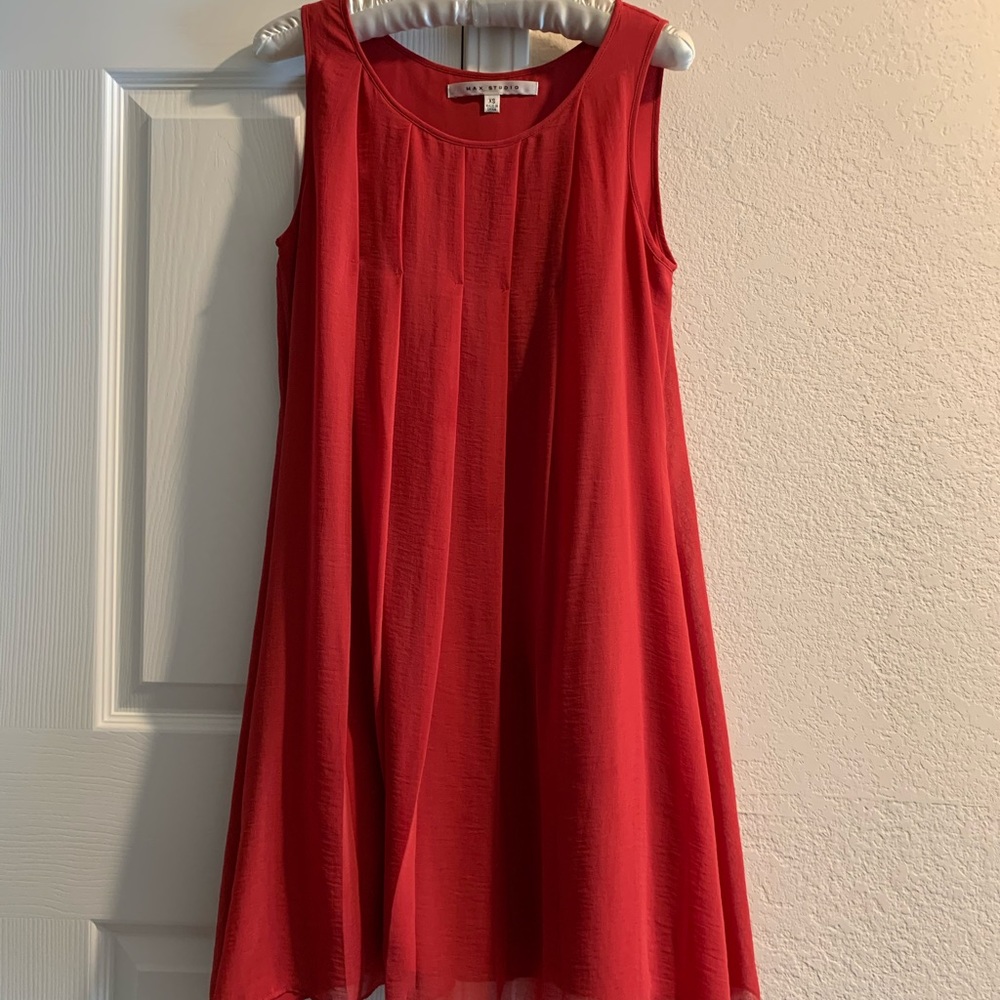 Max Studio casual sleeveless red mini dress